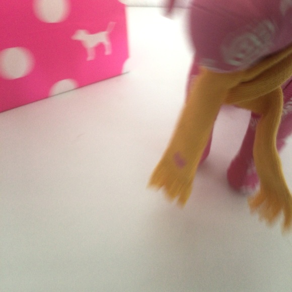 PINK VICTORIAS SECRET COLLEGIATE MINI DOG WITH SCARF AND BACKPACK - Picture 9 of 9